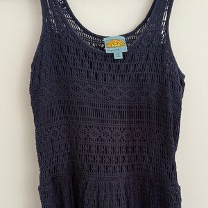 C&C California Navy Crochet Mini Dress